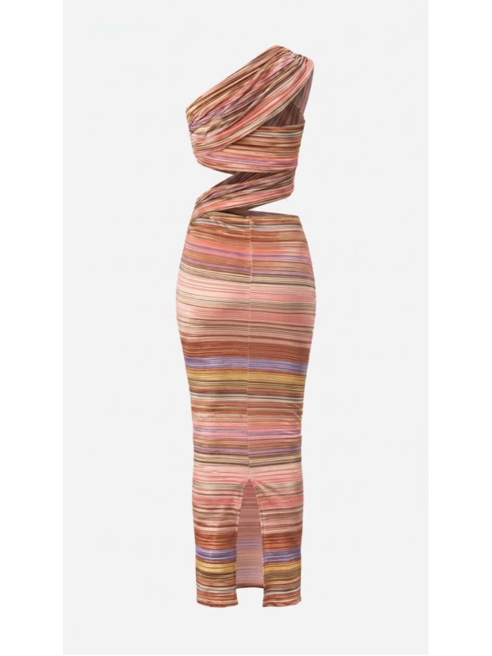 Ronnie Kobo Corzo Rainbow Stripe Velvet Cutout Maxi Dress Medium M NWT - Picture 2 of 7